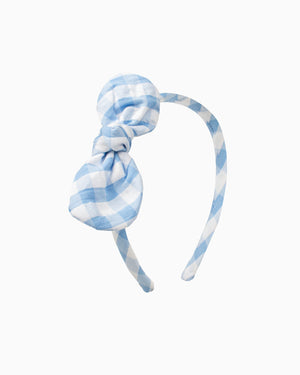 Lily Rose Alice Bands Big Bow Alice Band in Blue Gingham