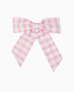 Confiture Clip Big Bow Hair Clip in Pink Gingham