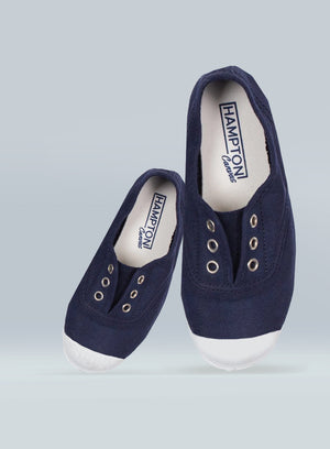 Hampton Canvas Plum Plimsolls in Navy