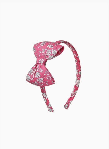 Big Bow Headband in Bright Pink Capel