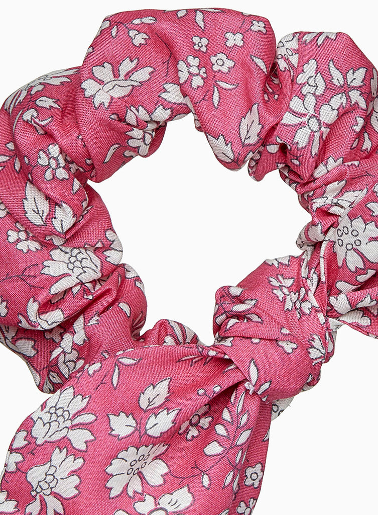 Lily Rose Bow Scrunchie in Bright Pink Capel | Trotters London ...