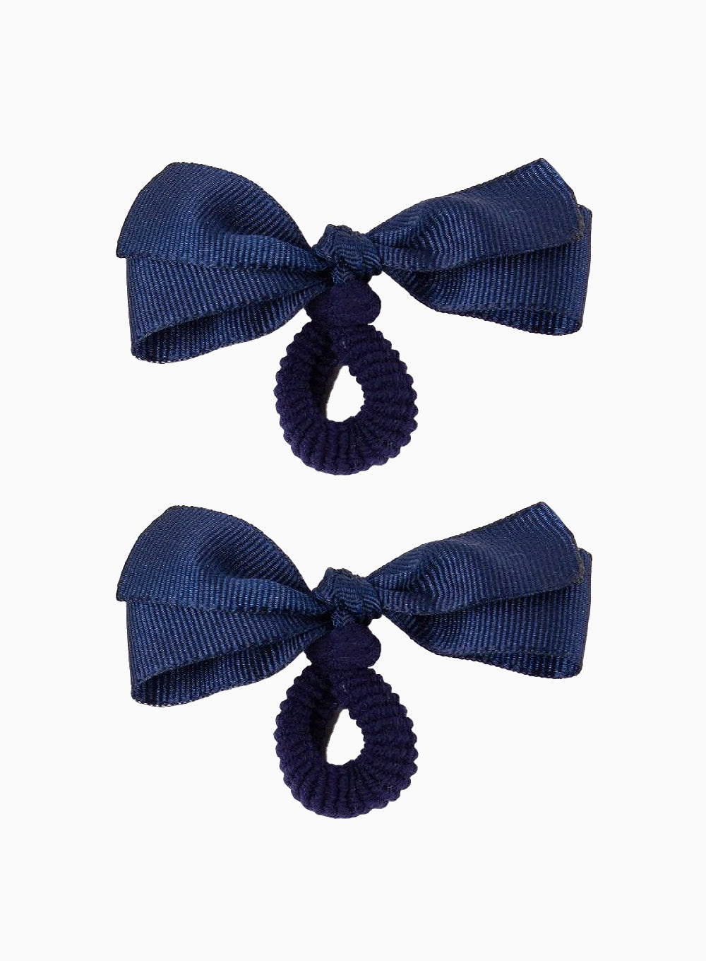 Double Ribbon Bow - Light Blue/ Navy with Bottle Cap