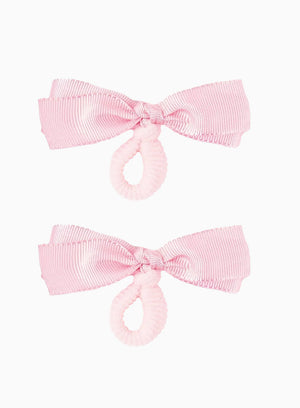 Mini Bow Hair Bobbles in Pink