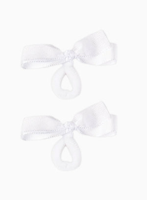 Mini Bow Hair Bobbles in White