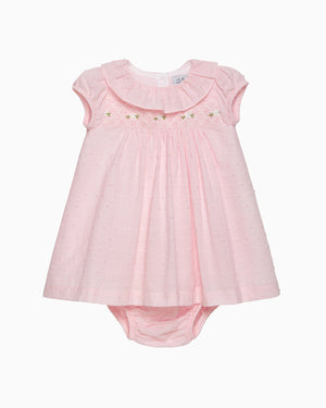 Baby My 1st Smocked Dress in Pale Pink Flowers