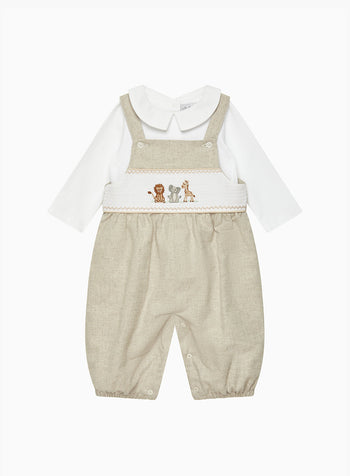 Baby Augustus & Friends Smocked Dungarees