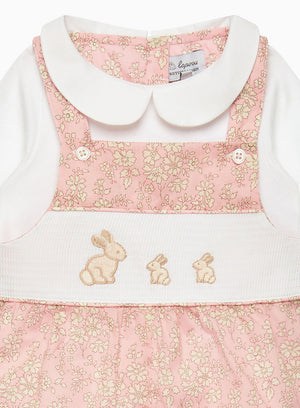 Baby Capel Bunny Smocked Dungarees