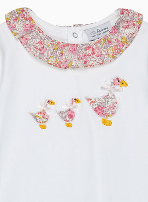 Baby Claire Floral Duck Onesie