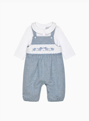 Baby Elephant Smocked Dungarees