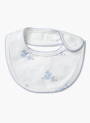 Baby Bib in Pale Blue Bunny