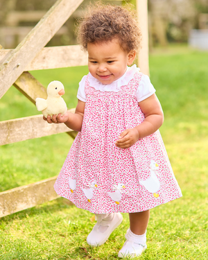 Baby Cherry Smocked Duck Dress