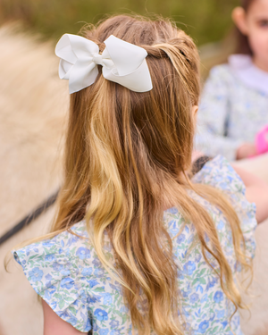 Extra Large Bow Hair Clip in White