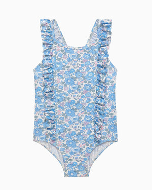 Frill Swimsuit in Blue Betsy