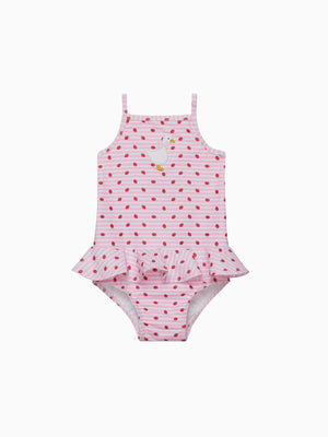 Hampton Swim Swimsuit Baby Duck Swimsuit in Pink Strawberry Stripe