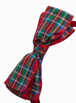 Big Ribbon Bow Band in Red Plaid