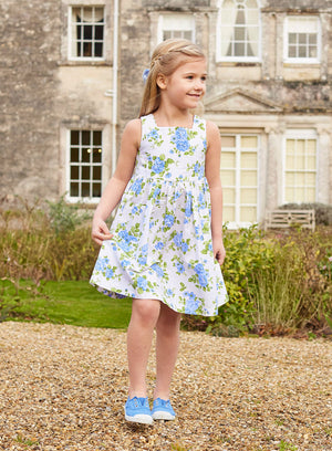 Adelina Summer Dress in Vintage Cornflower Rose