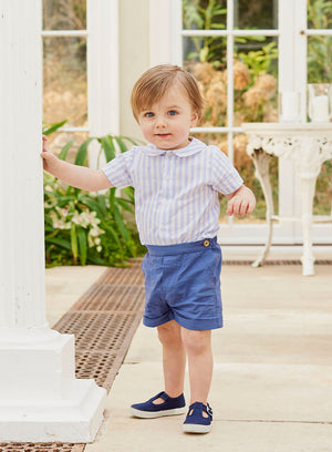 The Rupert Set in Navy/Pale Blue Stripe