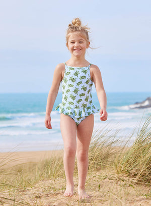 Peplum Swimsuit in Turtle