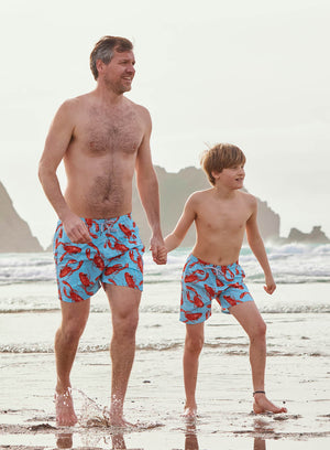 Boys Swimshorts in Aqua Lobster