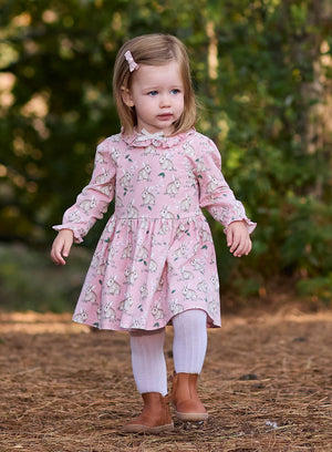 Baby Jersey Dress in Pink Bunny