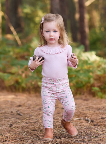 Baby Jersey Leggings in Pink Bunny