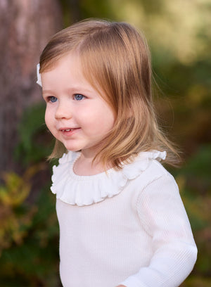 Baby Long Sleeved Grace Willow Bodysuit in Winter White