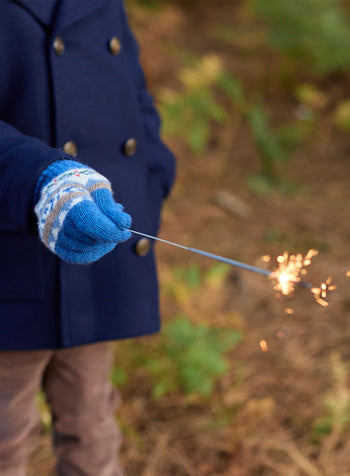 Frankie Gloves in Denim Blue Fair Isle