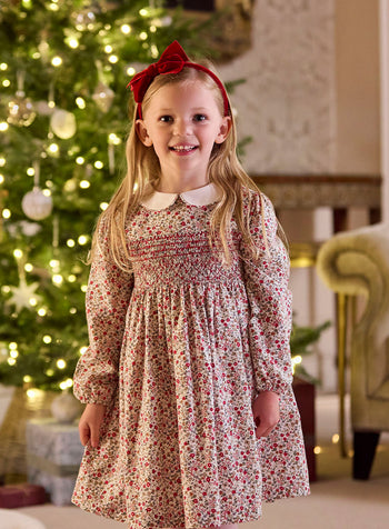 Confiture Dress Arabella Floral Smocked Dress in Red Floral