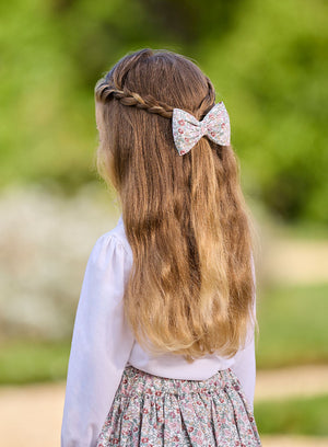 Bow Hair Clip in Pink Floral