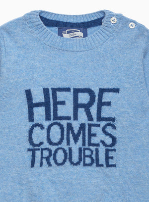 Chelsea Clothing Company Jumper Baby Here Comes Trouble Jumper