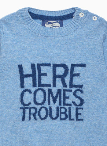 Chelsea Clothing Company Jumper Baby Here Comes Trouble Jumper