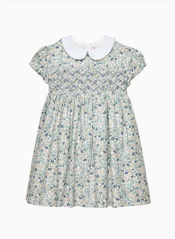 Confiture Dress Arabella Smocked Dress in Blue Floral