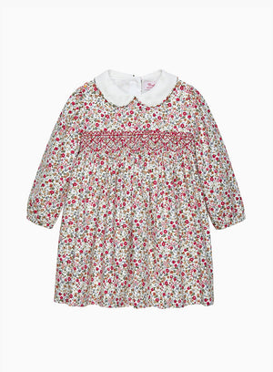 Confiture Dress Baby Arabella Floral Smocked Dress in Red Floral