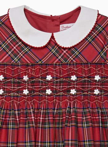 Confiture Dress Charlotte Smocked Dress in Red Tartan