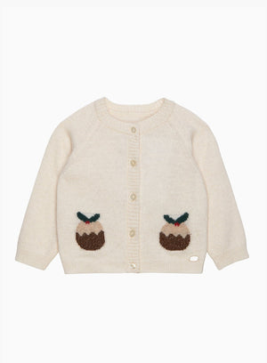 Lapinou Cardigan Baby Christmas Pudding Cardigan