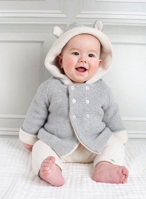 Lapinou Coat Little Teddy Coat in Grey Marl