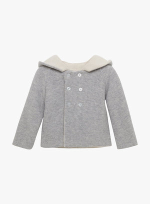 Lapinou Coat Little Teddy Coat in Grey Marl