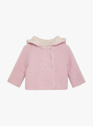 Lapinou Coat Little Teddy Coat in Pale Pink