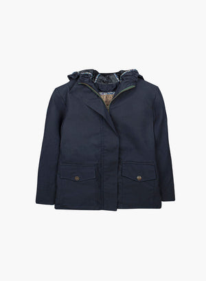 TROY London Rainmac TROY London Wax Waterproof Jacket in Navy