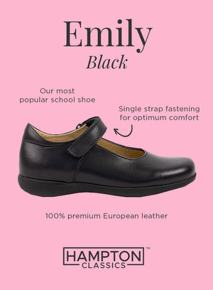 Hampton Classics School Shoes Hampton Classics Emily School Shoes in Black - Trotters Childrenswear