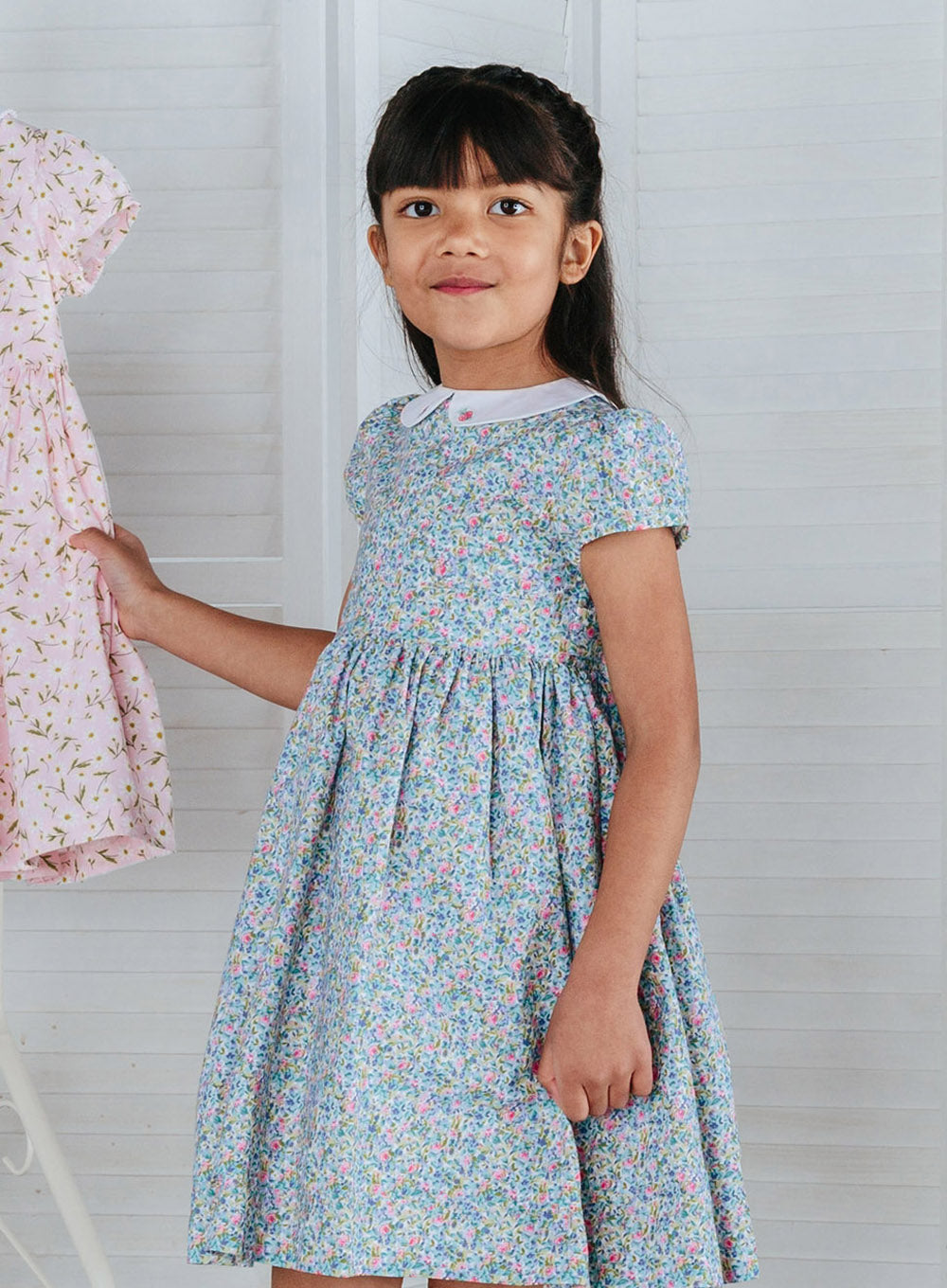 Confiture Girls Lillian Party Dress Multi Rose Floral | Trotters London ...