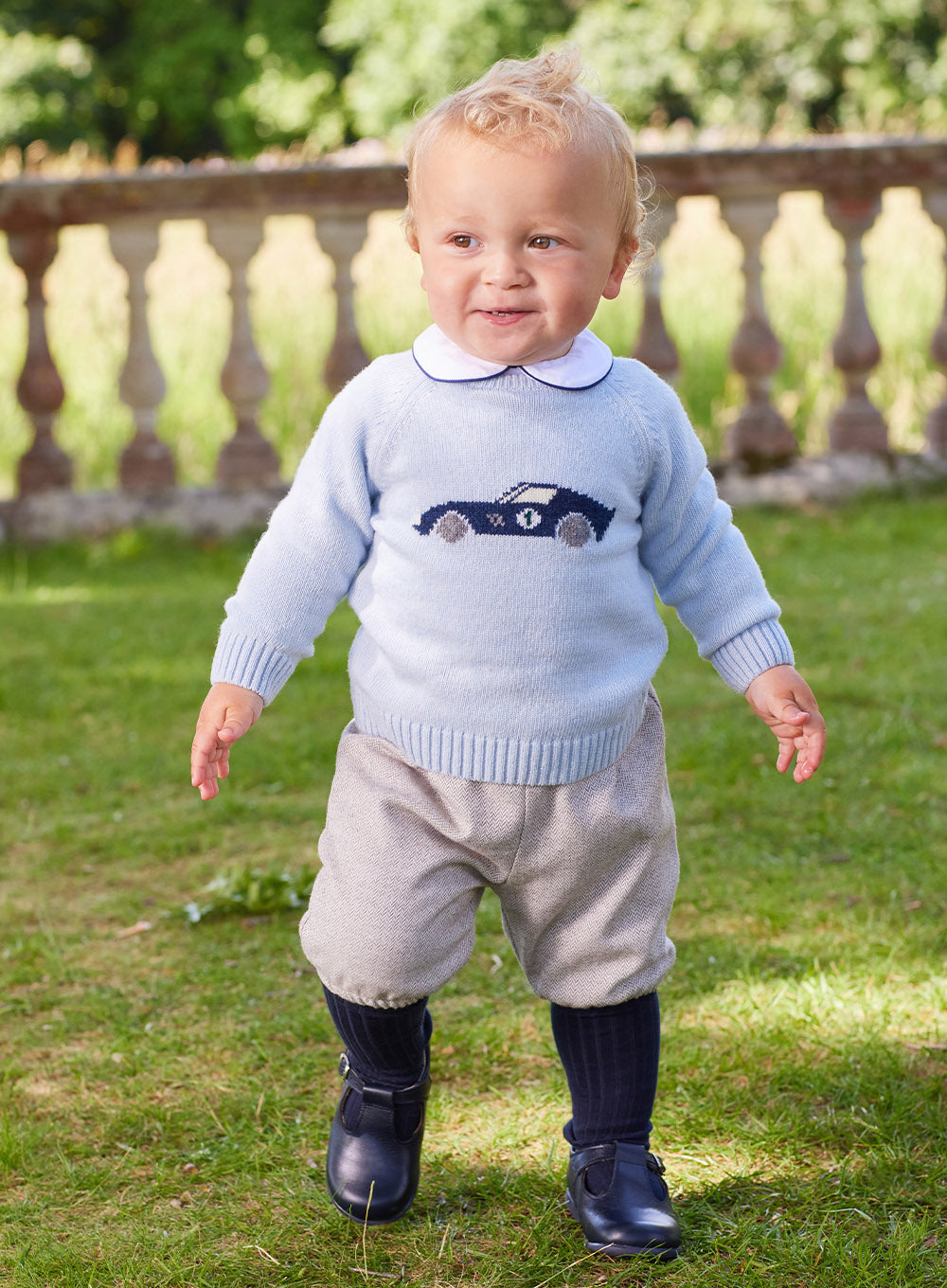 Thomas Brown Baby Boys Sebastian Sweater Pale Blue Trotters