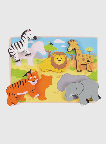 BigJigs Toy Chunky Lift Out Safari Puzzle - Trotters Childrenswear