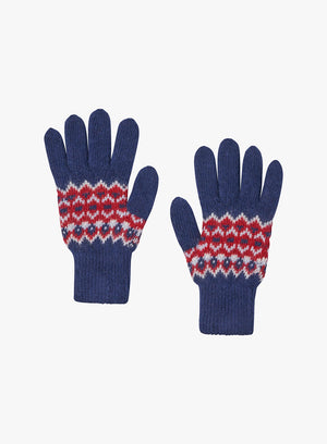 Chelsea Clothing Company Gloves Fair Isle Gloves in Navy