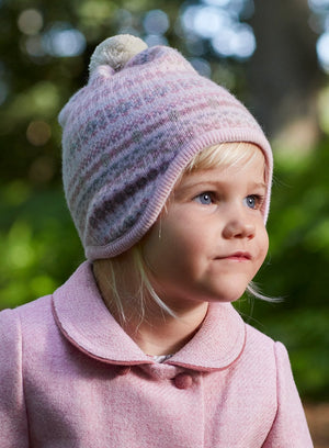 Chelsea Clothing Company Hat Little Bobble Hat in Pink Fair Isle