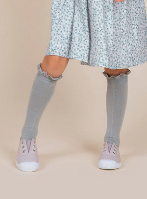 Chelsea Clothing Company Socks Knee High Lace Top Socks in Sage