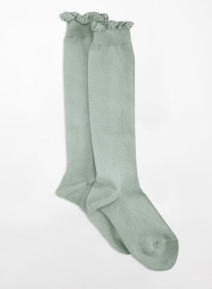 Chelsea Clothing Company Socks Knee High Lace Top Socks in Sage