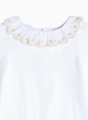 Confiture Body Little Long Sleeved Elsa Body in White/Gold