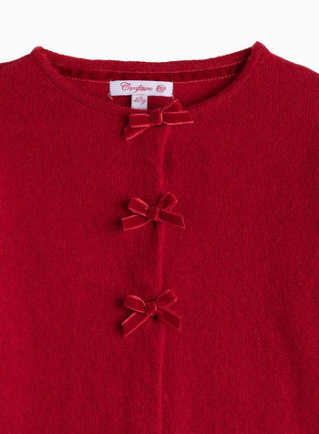 Confiture Cardigan Velvet Bow Cardigan