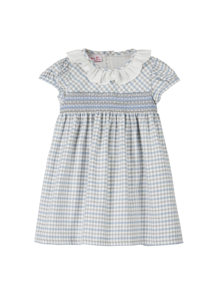 Confiture Baby Girls' Agatha Willow Smocked Dress in Blue Check ...